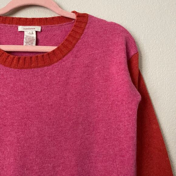 Sundance Sweater Womens Small‎ Pink Orange Wool Cashmere Knit Pockets Retro Boho - Picture 6 of 13
